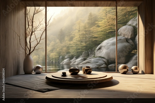 Harmonious Modern Zen Meditation Space