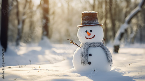 Snowman in winter and Christmas festival.   © Gun