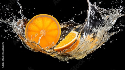 orange in water splash