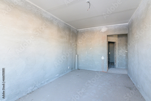 rough repairs for self-finishing. interior decoration  bare walls of the room  stage of construction