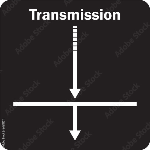 Optical Transmission Diagram Vector Image Illustration Isolated on White Background
