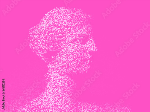 Halftone ancient sculpture. Duotone Venus statue