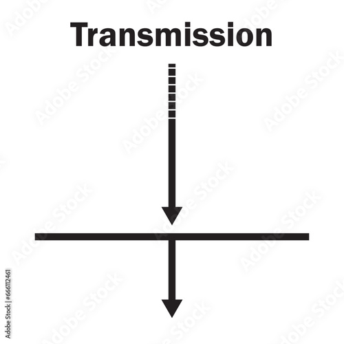 Optical Transmission diagram Vector Image Illustration Isolated on White Background