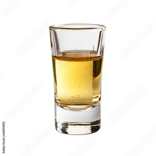 glass shot of tequila isolated on white background, ai generated photo