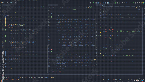 Programming console with dark background. Coding vector Illustration