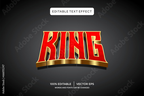 king 3D text effect template