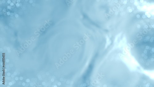 light blue silver agleam curved forms with bokeh background - abstract 3D illustration photo