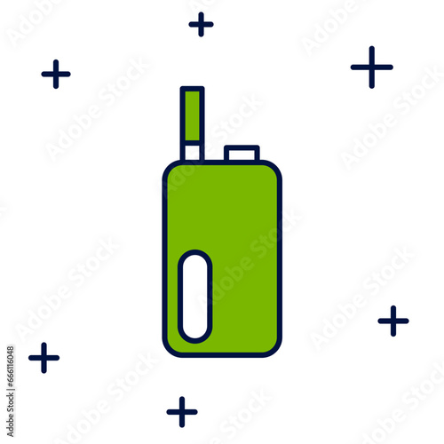 Filled outline Electronic cigarette icon isolated on white background. Vape smoking tool. Vaporizer Device. Vector