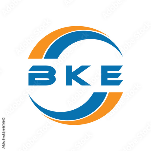 BKE letter logo design on a white background or Monogram logo design for entrepreneur and business. photo