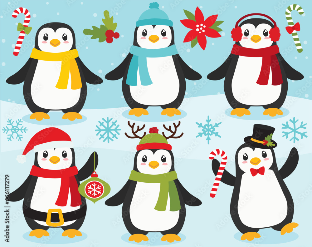 Fototapeta premium Christmas Penguins