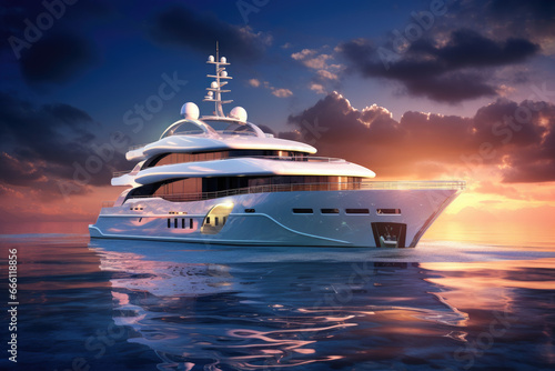  a luxury yacht on the sea