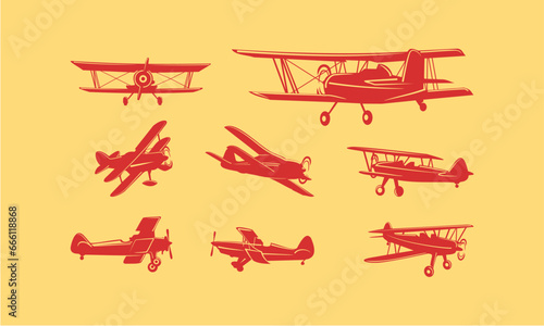 set of plane logo vector illustration