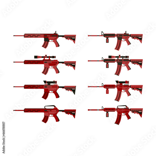 set of military weapon logo vector illustration