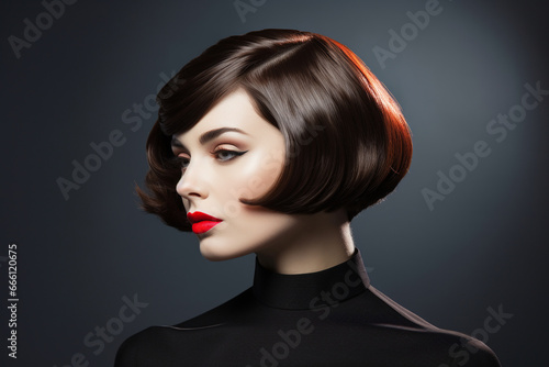 A woman's hair is elegantly styled and put in place, showcasing the meticulous work that results in a stunning and fashion-forward haircut. 