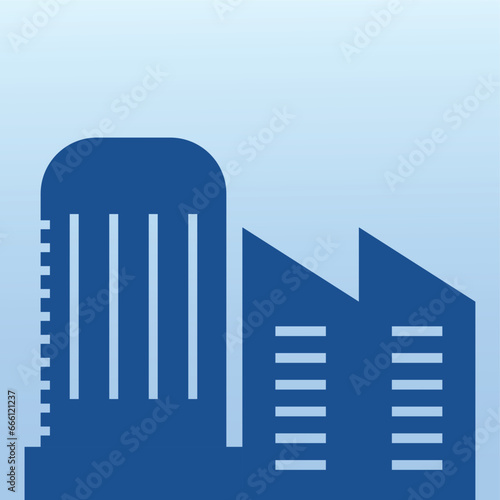 Building vector, clip art, and symbol. Flat design of building concept and simple design