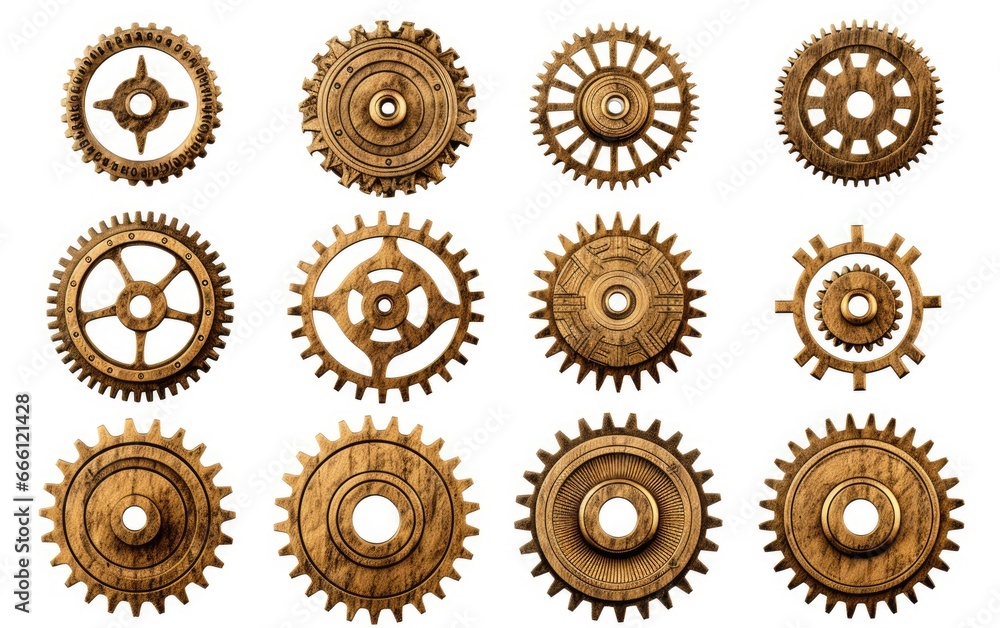 Cogwheels and gears are isolated on white background. Yellow Machine gear, Cogwheels and gears are isolated on white background. Yellow Machine gear,