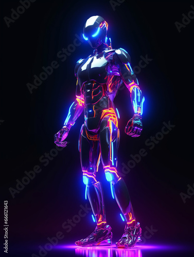 neon, future, futuristic man, superhero, robot, warrior, woman, space, body, science, anatomy, cyborg, fiction, 