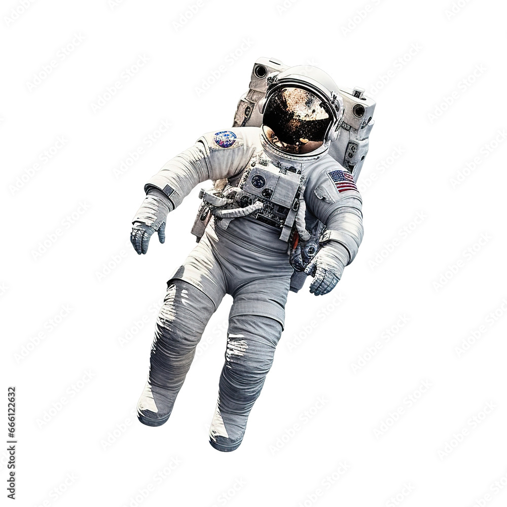 Single Astronaut on the helmet isolated on transparent background Generative AI Single Astronaut on the helmet isolated on transparent background Generative AI