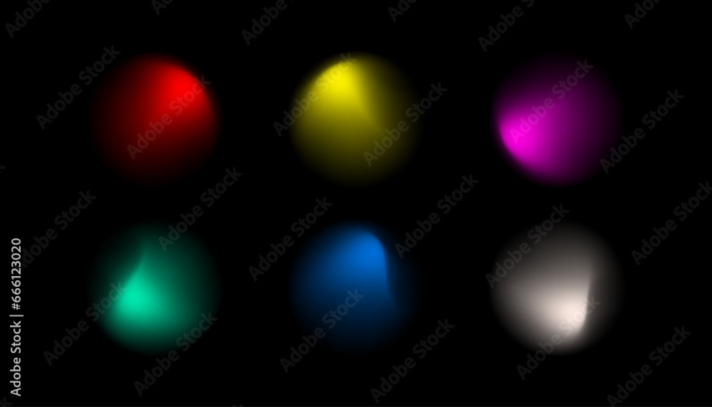 Round iridescent shiny fluid holographic texture space neon icons set. Vector illustration Round iridescent shiny fluid holographic texture space neon icons set. Vector illustration