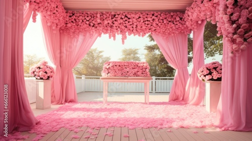 Pink Petal Pathway Wedding