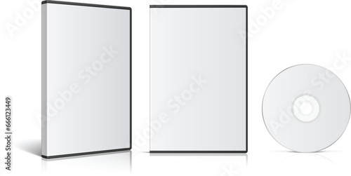 Cool Realistic Case white color for DVD Or CD Disk with DVD Or CD Disk. Vector Illustration