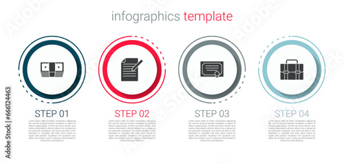 Wallpaper Mural Set Bribe money cash, Document and pen, Certificate template and Briefcase. Business infographic template. Vector Torontodigital.ca