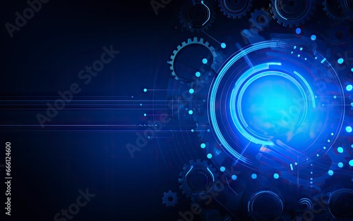 Abstract technology background with gear wheel. Artificial intelligence concept. 3D abstract illustration for your design