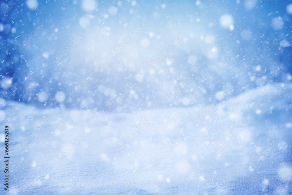 Snow Blizzard. Winter Blue Abstract Background. Ai Generated
