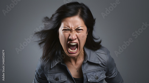 very furious angry asian woman © fraudiana