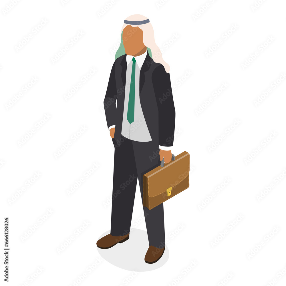3D Isometric Flat Set of Muslim People. Item 5 3D Isometric Flat Set of Muslim People. Item 5