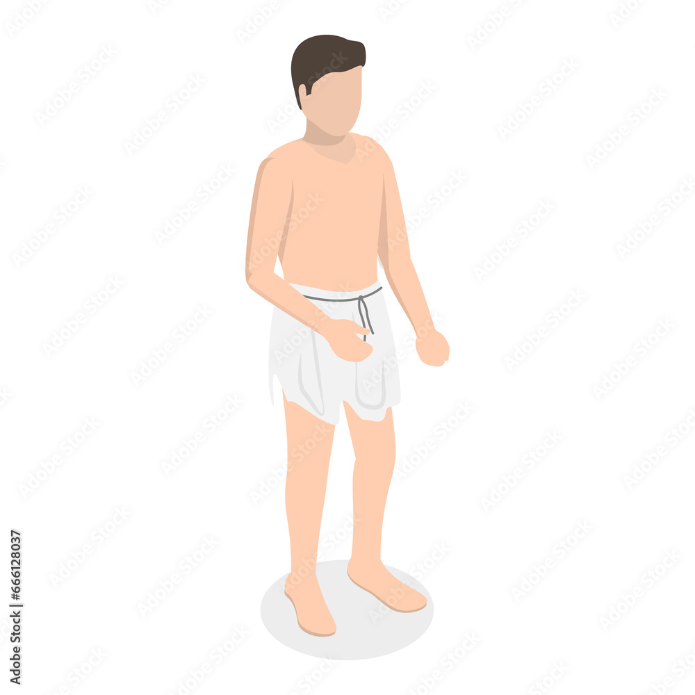 3D Isometric Flat Set of Ancient Roman Characters. Item 3 3D Isometric Flat Set of Ancient Roman Characters. Item 3