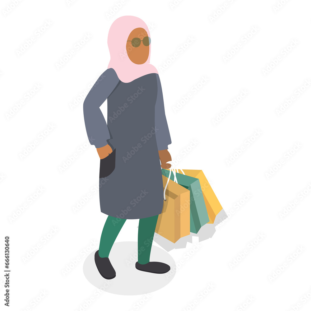 3D Isometric Flat Set of Muslim People. Item 1 3D Isometric Flat Set of Muslim People. Item 1