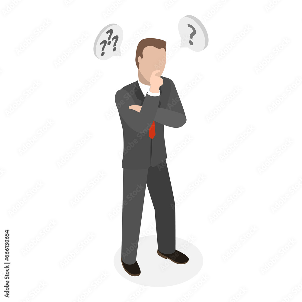 3D Isometric Flat Illustration of Melancholy. Item 3 3D Isometric Flat Illustration of Melancholy. Item 3