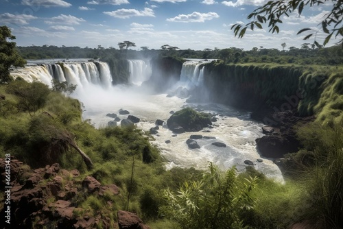 A view of Iguazu falls in Argentina. Generative AI
