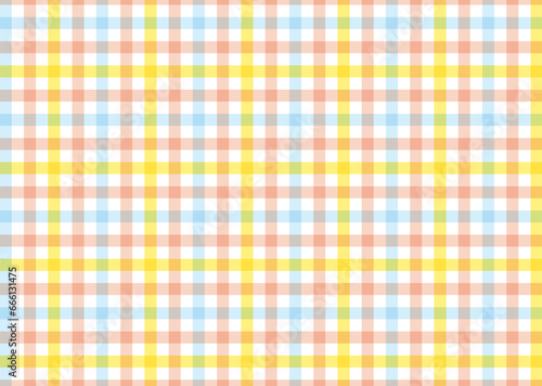 カラフルなブロックチェック （ピンク・黄・水色）
