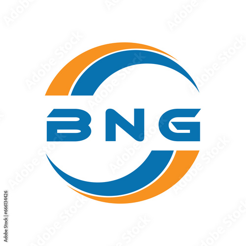 BNG letter logo design on a white background or Monogram logo design for entrepreneur and business. photo