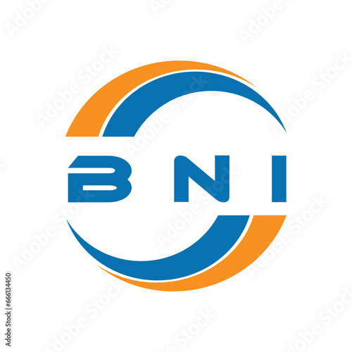 BNI letter logo design on a white background or Monogram logo design for entrepreneur and business. photo