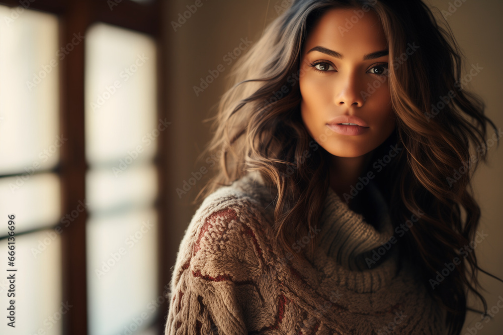 Fototapeta premium woman model wearing sweater