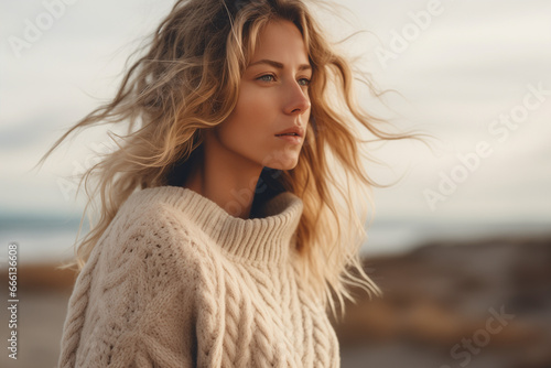 woman model wearing sweater photo
