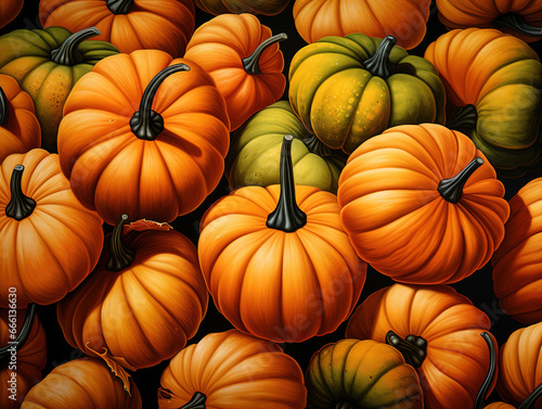 Pumpkins background. Generative Ai