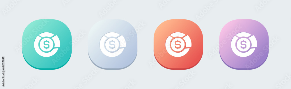 Budget solid icon in flat design style. Finance signs vector illustration. Budget solid icon in flat design style. Finance signs vector illustration.