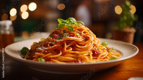 spaghetti with tomato sauce