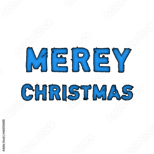 Merey Christmas text in blue colour transferant background png photo