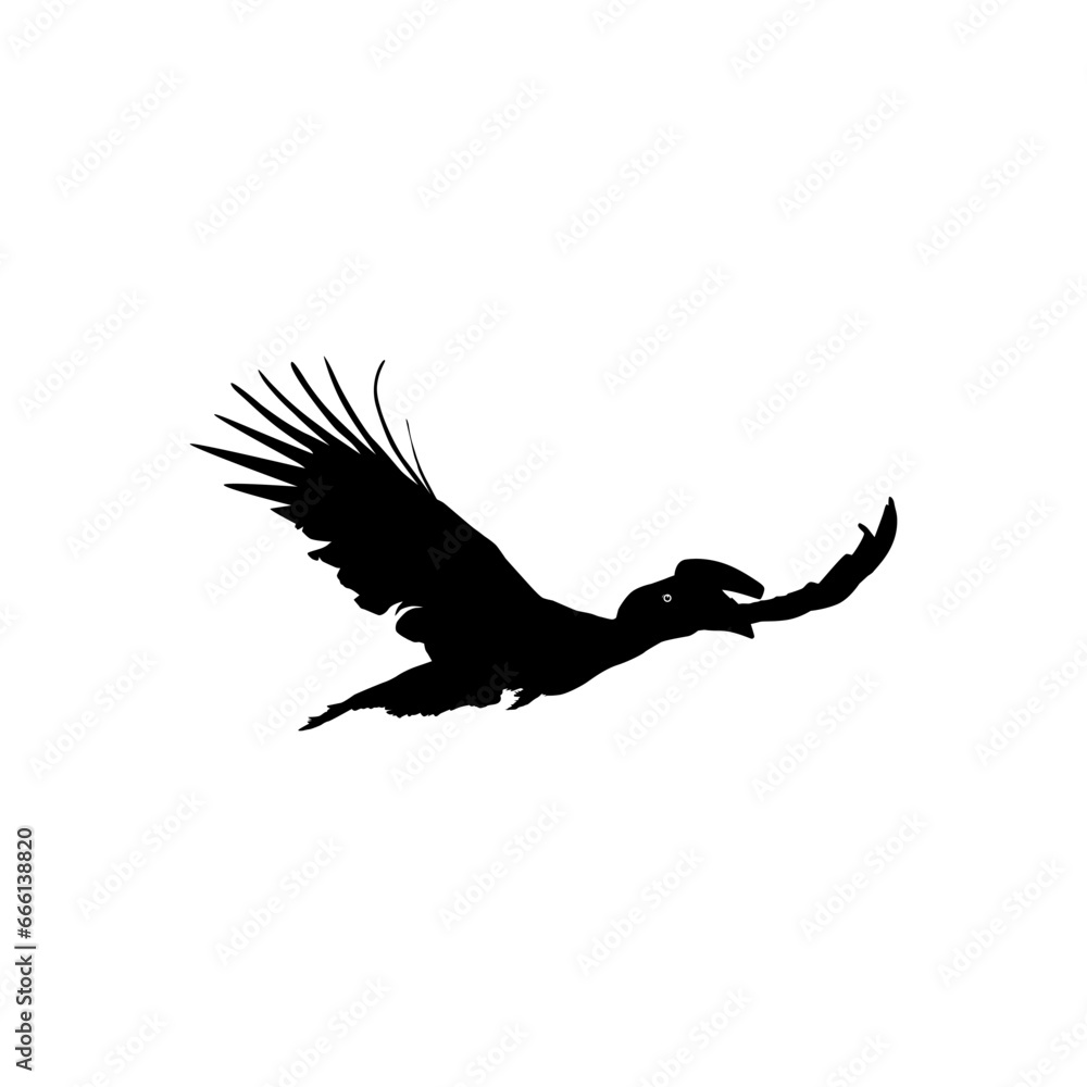 Flying Great Horn Bird Silhouette. Can use for Art Illustration, Logo Gram, Website, Pictogram or Graphic Design Element. Vector Illustration
Flying Great Horn Bird Silhouette. Can use for Art Illustration, Logo Gram, Website, Pictogram or Graphic Design Element. Vector Illustration
