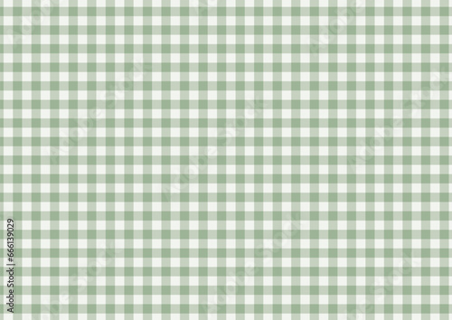 【緑色】くすみカラーのブロックチェック