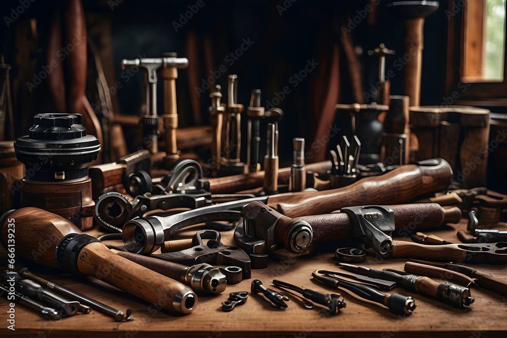 A diverse set of tools, each with its own unique style and purposes. - obrazy, fototapety, plakaty 