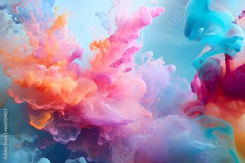 colorful smoke on dark background. Motion Color drop in water,Ink swirling in ,Colorful ink abstraction.Fancy Dream