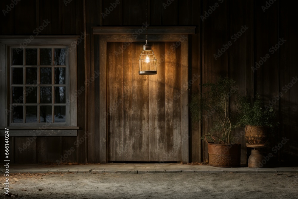 Quaint Wood entrance farmhouse. New design style. Generate Ai Quaint Wood entrance farmhouse. New design style. Generate Ai