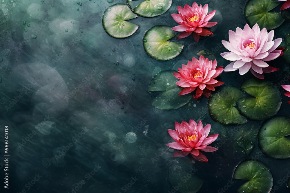 Lotus flower and Lotus flower plants in the pond with water.