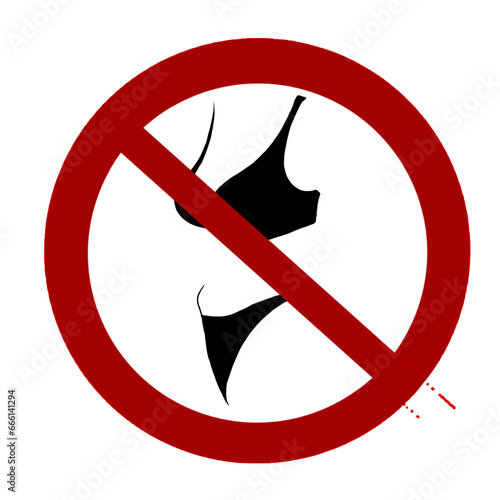 Signs of bikini naked or bikini, without background